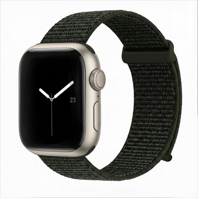 Smartwatch Armband für Apple Watch Series 4 44mm Nylon Textil Band Klett Grün