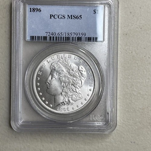1896 Morgan Dollar Silver PCGS MS65 Blast White