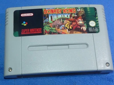 Jeu Donkey Kong Country sur Super Nintendo loose FAH (2) pile OK - Photo 1/4
