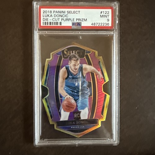 LUKA DONCIC PSA 9 2018 SELECT #122 Purple PRIZM DIE-CUT RC PREMIER LEVEL /99!