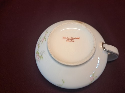Antique Haviland Limoges France PINK SPRAY Creamer - C1900 - Picture 7 of 9