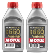 Motul DOT4 RBF 660 FACTORY LINE 1L FullySynthetic Racing Brake Fluid 2 x 0.5L