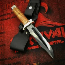 CUSTOM HANDMADE D2 STEEL HUNTING SOG BOWIE KNIFE SURVIVAL KNIFE CAMPING+SHEATH