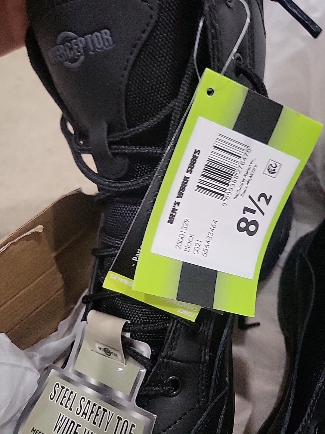 Interceptor Men's Black Leather Tactical Steel Toe Force Boots Sz 8.5