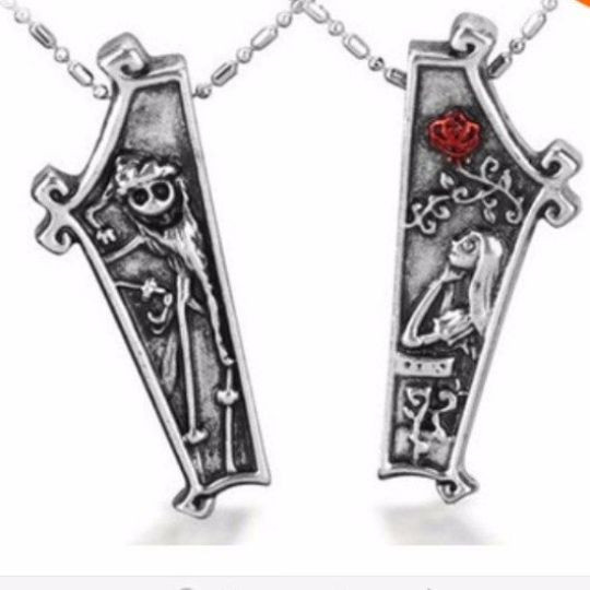 New Nightmare Before Christmas 2pc Necklace Set Couples BFF