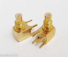 10pcs SMC Male Plug RF PCB Mount Right Angle Connector Gold Plated