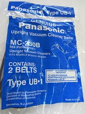 2 Genuine Panasonic MC-230B Type UB-1 Vacuum Belts-Made in USA- MC655U, MC658U