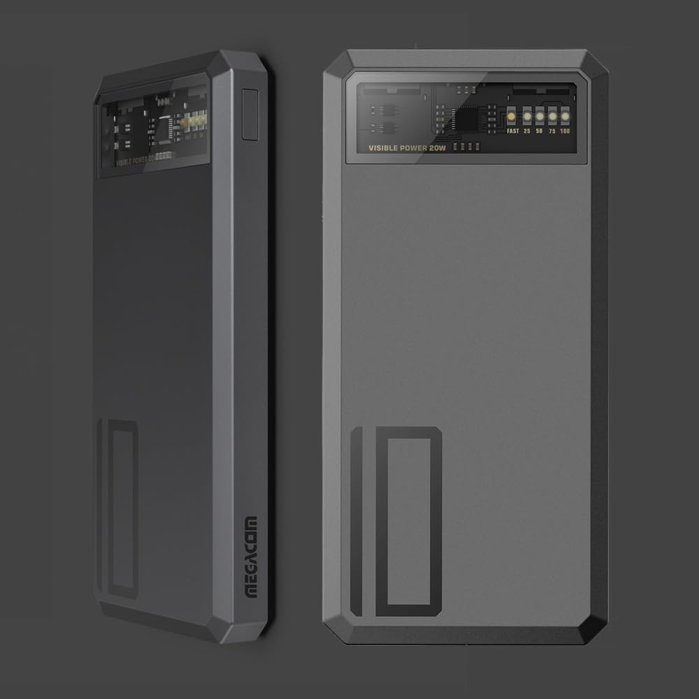 10000mAh 20W Power Bank with Type-C & Dual USB-A Ports - LED Display (ME-1033)