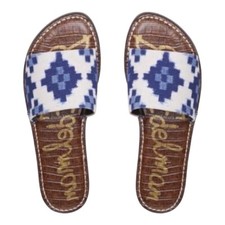 SAM EDELMAN GIO SLIDE IN BLUE MULTI SZ 7 - BNIB