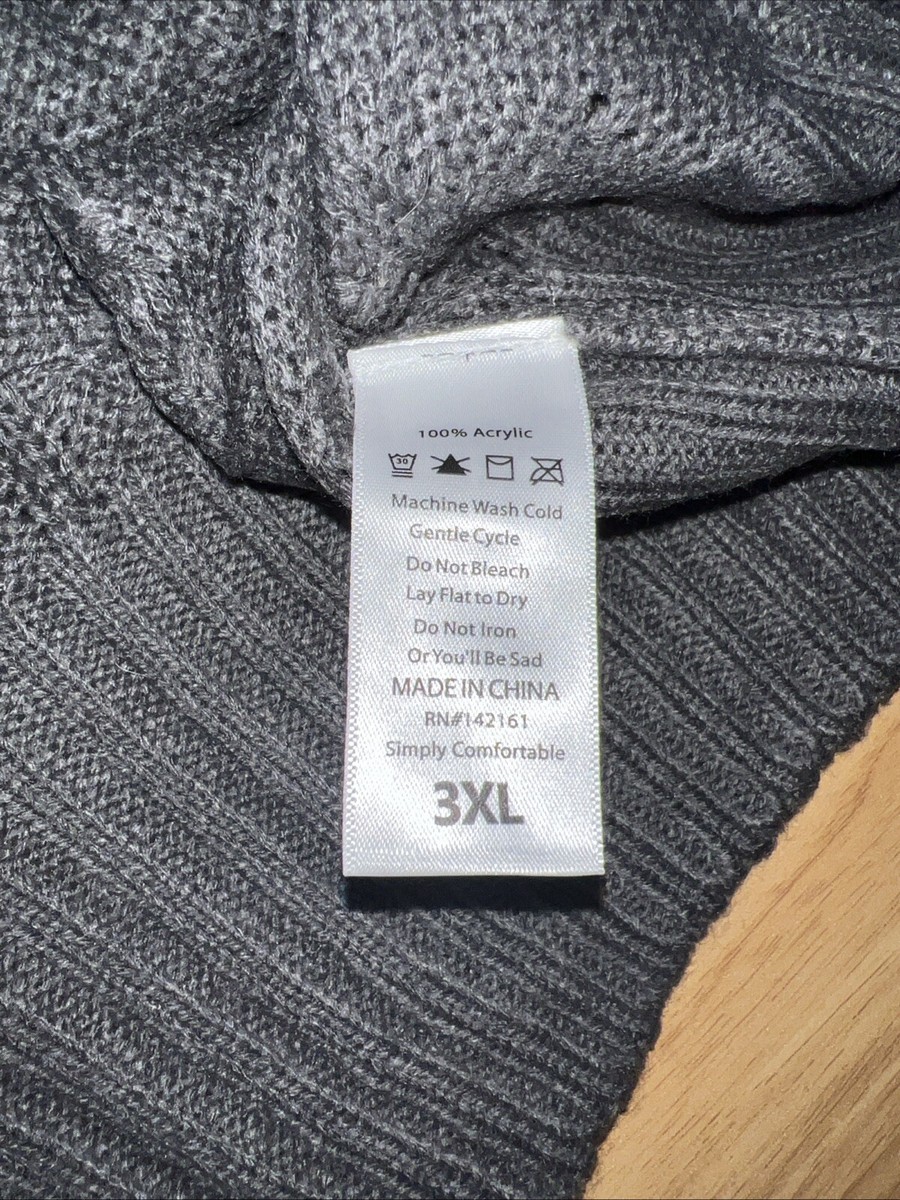 Lularoe Harper Sweater Plus 3XL 24/26 XXXL 3X Solid Gray Cable