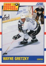 Wayne Gretzky, Los Angeles Kings, 1990/91 Score Hocky "1990 Record Setters" #347