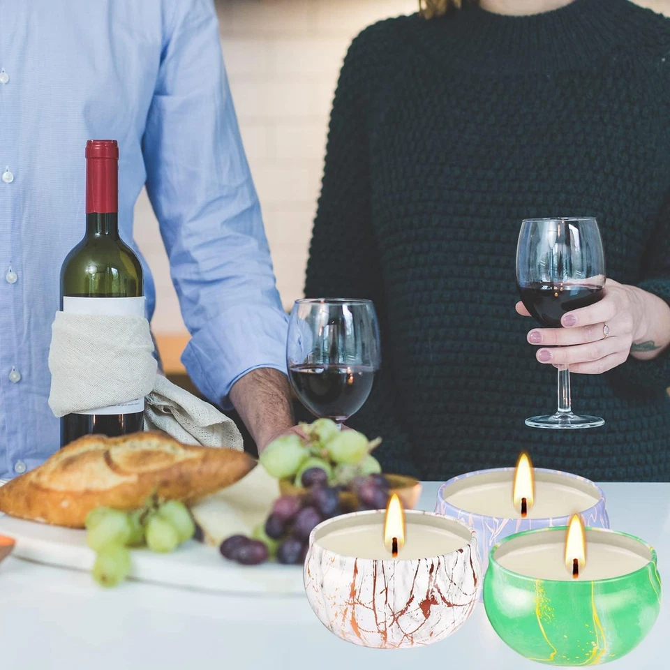 Juego de regalos de velas perfumadas para el día de la madre paquete de 16 velas de tarro de lata de viaje de cera de soja para Foto 3 de 4