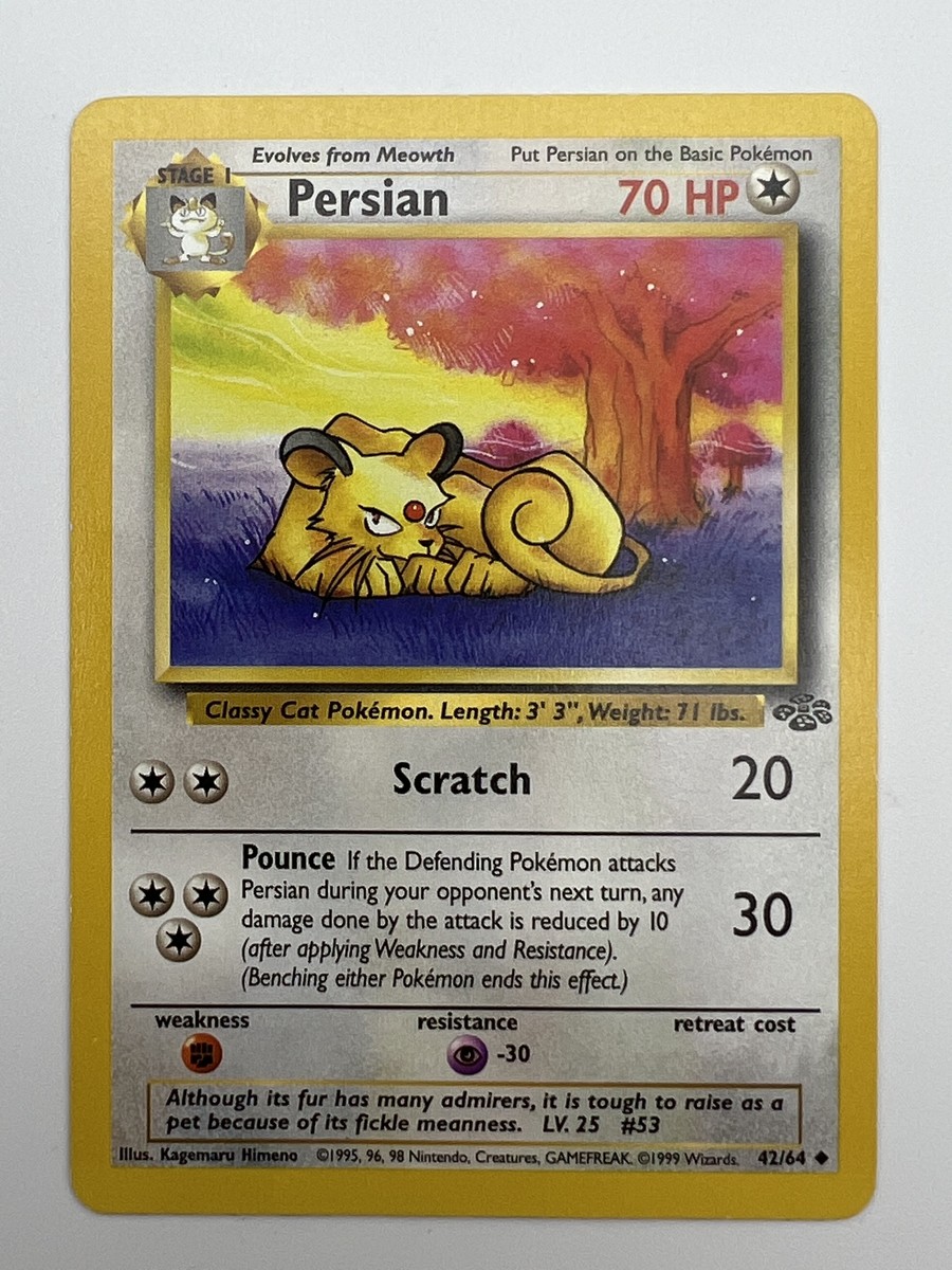 1999 persian pokemon card value - 053/165 - Pokemon 151 - Reverse Foil Persian 42/64 Jungle Regular for