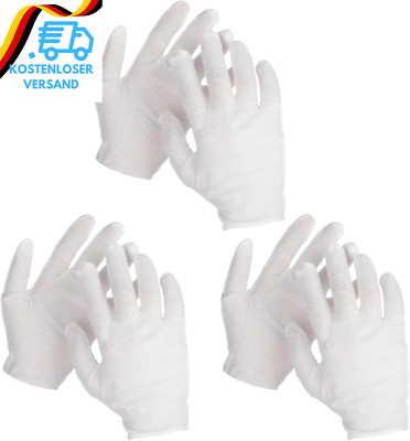 3 Paar Baumwollhandschuhe,Weiße Handschuhe,Care Baumwollhandschuhe,Waschbare Deh