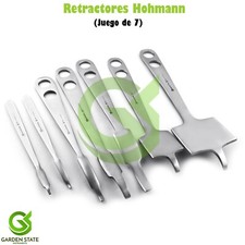 Juego de 7 retractores Hohmann, instrumentos quirúrgicos ortopédicos