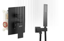 Shower Faucet Set w/Mixer Valve Kit Rainfall Shower Head Combo System Wall Mount