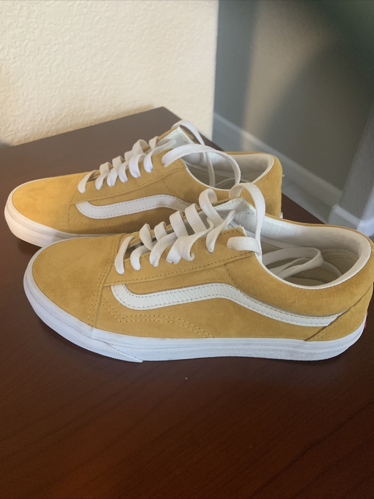 Vans Old Skool Mustard Yellow Women Suede Shoes size … Gem