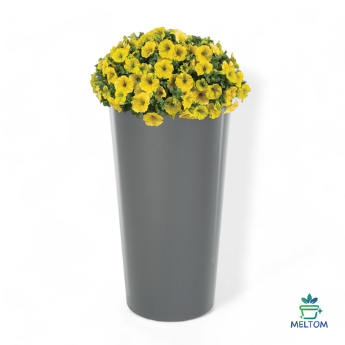 Blumenkübel Hochglanz Rund Slim Blumentopf Pflanzkübel anthrazit 5 Größen NEU! - Bild 7 von 17