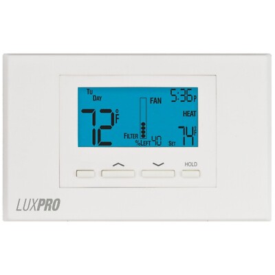 Lux Pro P621U-010 Programmable 5-1-1 Day Thermostat, 2 Heat, 1 Cool, Batterie...