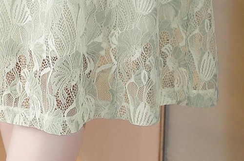 Women's Summer Stand Collar Drees Short Sleeve Pullover A-line Skirt Fashion New - Foto 10 di 11