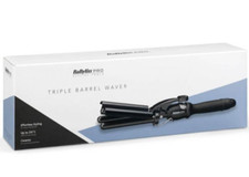 Image of BaByliss Pro Porcelain Triple Barrel Waver Tong - Black