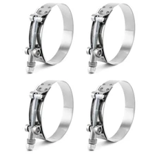 4PCS 3" T-BOLT CLAMP STAINLESS STEEL HOSE TURBO INTAKE INTERCOOLER 83-91MM USA