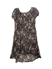 American Rag CIE Blue Floral Sheer See-through Dress Women’s XL Smocked Bodice