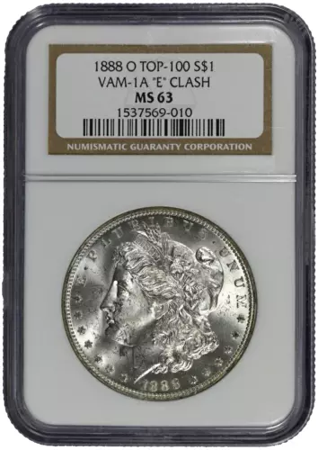 1888-O NGC MS63 Top 100 VAM-1A "E" Clash Morgan Dollar in Old Holder