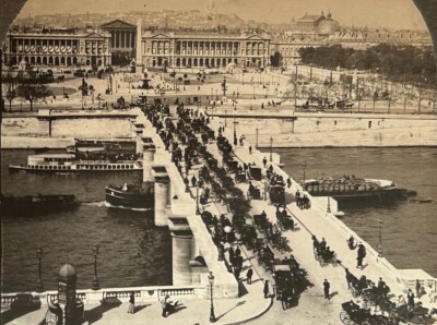 Frankreich Paris Brücke Und Platz die Concorde c1900 Foto Stereo Vintage P76L2n