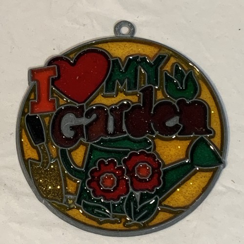 3X Lot I (Heart) LOVE MY GARDEN Suncatcher Stained Glass Ornaments Hangings - Picture 2 of 6