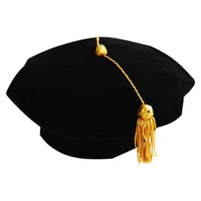 Endea Graduation Velvet Doctoral Tam with Eight Sides  and Gold Bullion Tasse