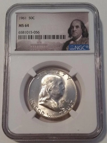 1961 Franklin Half Dollar MS64 NGC Portrait Label