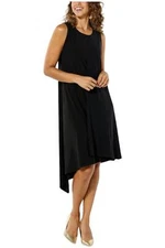 Antthony Mixed Media Asymmetrical Dress Black