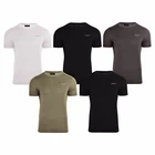 Mens Crosshatch 5 pack T-shirts Basic Crew Neck Short Sleeve Organic Cotton