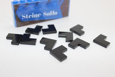 Lego (c) 10x Fliese Ecke Winkel- 2x2 - schwarz - 14719 - tile corner black