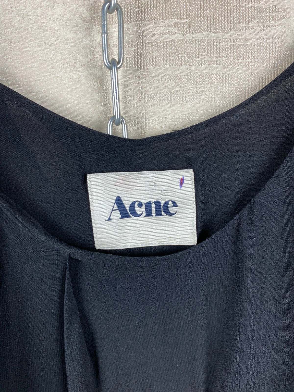 ACNE STUDIOS Mini abito senza acne S S 2010 cinturino nero seta taglia 36