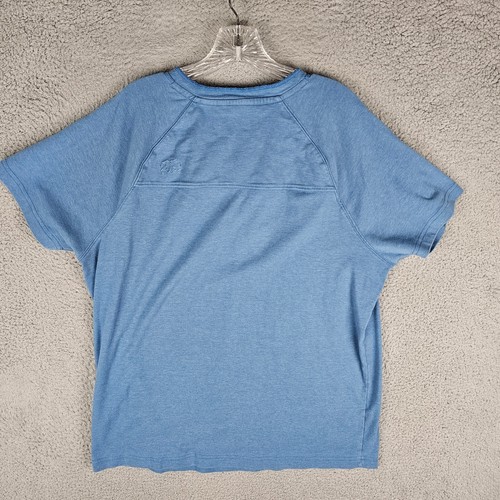 Camicia The Normal Brand Uomo Extra Large Blu Henley Manica Corta Cotone Elasticizzato - Foto 2 di 10