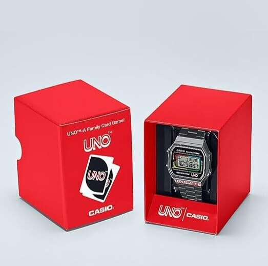 CASIO A168WEUC-1AJR UNO Collaboration Wild Card Unisex Resin Watch
