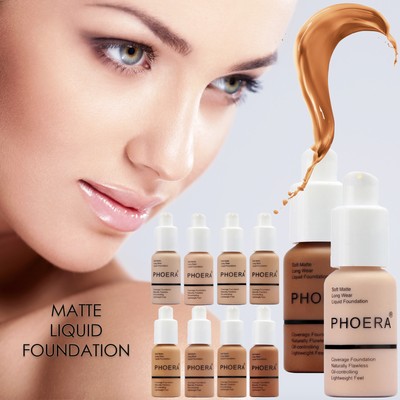 Phoera Matte Skin Foundation volle Abdeckung lang anhaltende Gesichts-Make-up-Abdecker UK