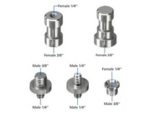 Tripod Screw Adapter Kit for Camera 5 in 1 Chrome-plated 1/4" - 3/8" - UK SELLER