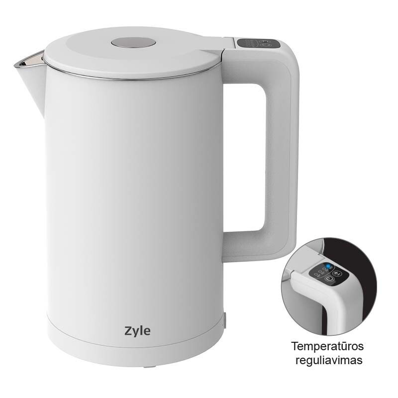 Zyle ZY283WK White capacity Electric kettle w/ Temperature