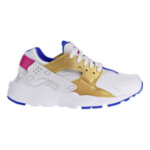nike huarache blue and gold