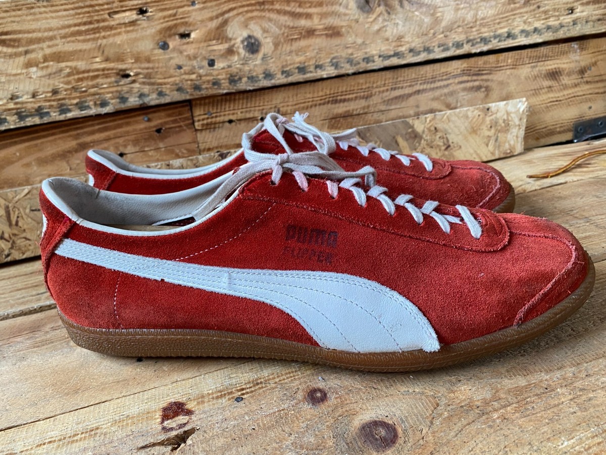 Vintage 70's-80's Puma flipper red suede low-top sneakers sz