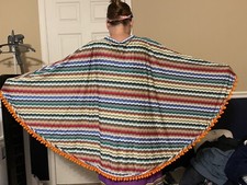 Ooak Vintage 60s 70s Psychedelic Hippie Festival Poncho Cape Concert Tassels