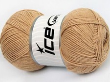 4-Skein Lot Lorena Yarn fine cotton 4x100g Light Camel