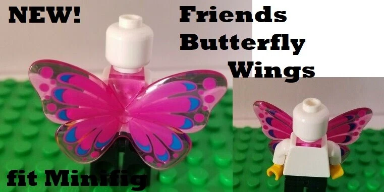 LEGO Minifigure Friends Pink Butterfly WINGS Party Fairy Mini doll