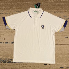 PRINCE PERFORMANCE TEAM EMBROIDERED LOGO TENNIS POLO ACTIVEWEAR SHIRT WHITE LG