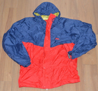 Helly Hansen Tech Packable Jacket Men Small Red Blue Rain Wind Boating Outdoor
