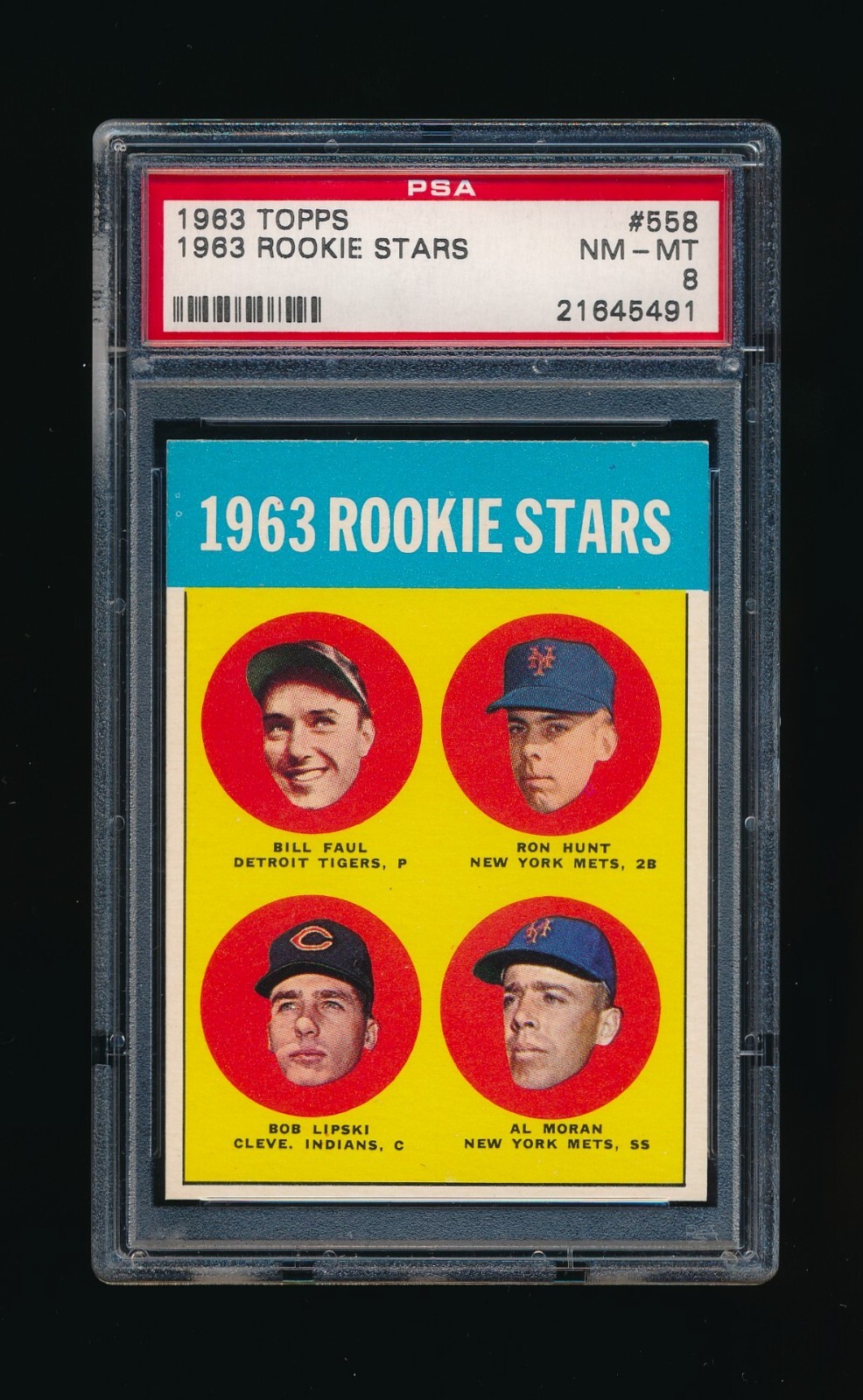 1963 Topps #558, Ron Hunt RC PSA 8 NMMT