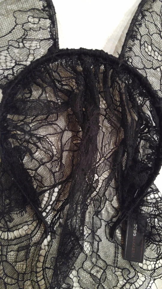 Máscara de tocado de encaje con cable sexy orejas de conejo negro Foto 2 de 4